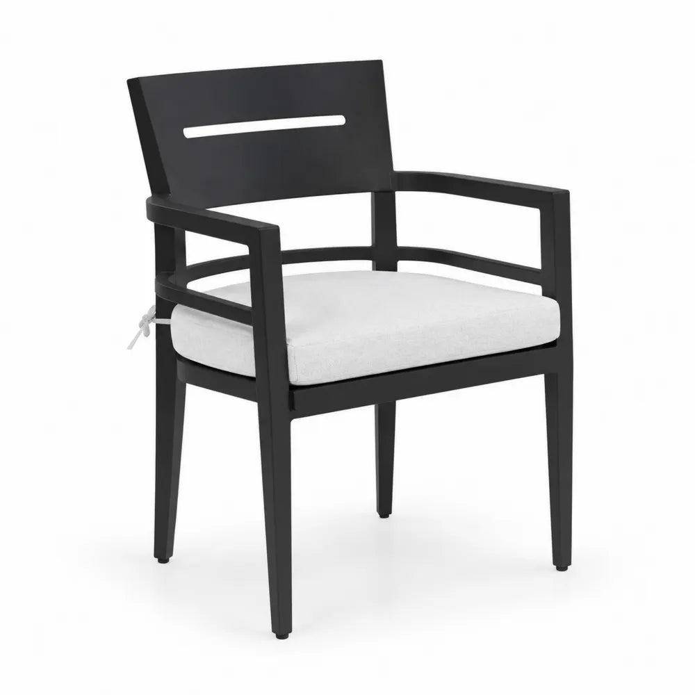 Chaise en aluminium avec coussin beige